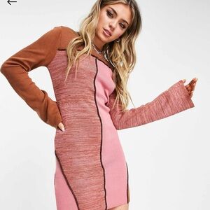 ASOS Pink Sheath Dress with Bell Sleeves